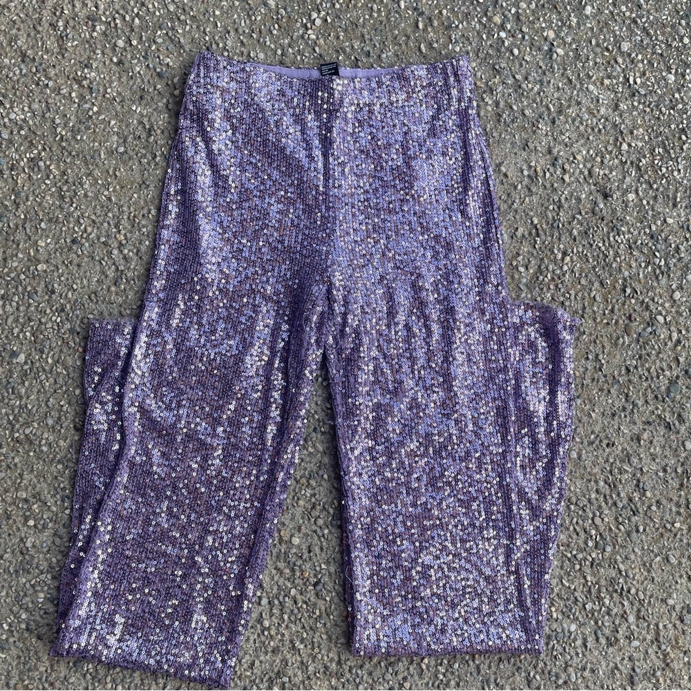 Purple sequin sparkle pants